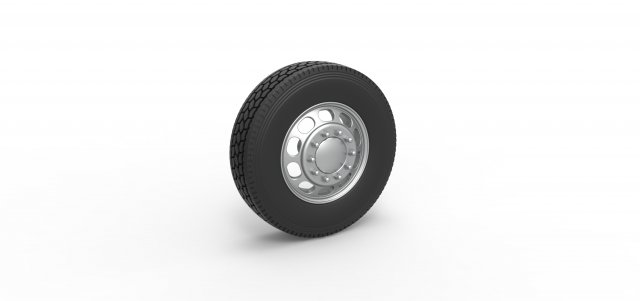 Front custom wheel of semi truck Version 4 Scale 1 to 25 Modelo de Impressão 3D .c4d .max .obj .3ds .fbx .stl .blend 