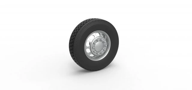 Front custom wheel of semi truck Version 4 Scale 1 to 25 3D Print Model .c4d .max .obj .3ds .fbx .stl .blend 