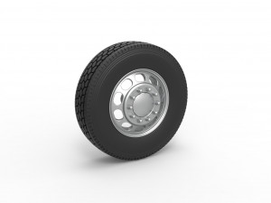 Front custom wheel of semi truck Version 4 Scale 1 to 25 Modèles 3D en vedette