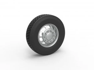 Ruota anteriore personalizzata del semirimorchio Versione 4 Scala da 1 a 25 Modello di stampa 3D