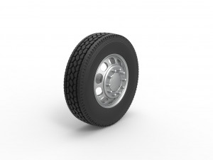 Front custom wheel of semi truck Version 4 Scale 1 to 25 Modelo de Impressão 3D
