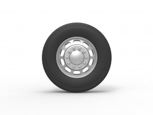 Front custom wheel of semi truck Version 4 Scale 1 to 25 Modelo de Impressão 3D