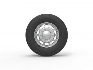 Front custom wheel of semi truck Version 4 Scale 1 to 25 3D Print Model