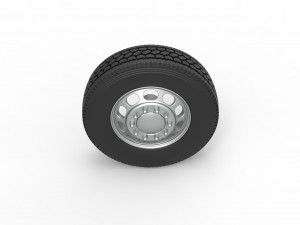 Front custom wheel of semi truck Version 4 Scale 1 to 25 Modelo de Impressão 3D