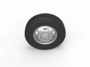 Front custom wheel of semi truck Version 4 Scale 1 to 25 3D Print Model