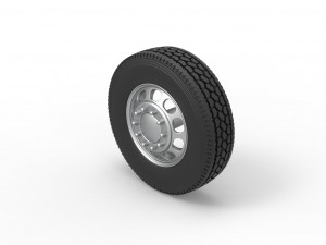 Front custom wheel of semi truck Version 4 Scale 1 to 25 Modelo de Impressão 3D