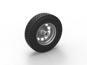 Front custom wheel of semi truck Version 4 Scale 1 to 25 Modelo de Impressão 3D