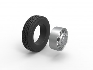 Front custom wheel of semi truck Version 4 Scale 1 to 25 Modelo de Impressão 3D