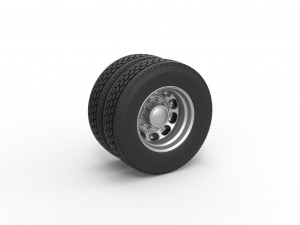 Rear custom wheel of semi truck Version 4 Scale 1 to 25 Modelo de impresión 3D