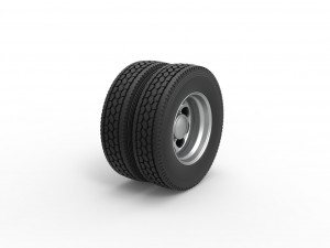 Rear custom wheel of semi truck Version 4 Scale 1 to 25 3D 프린트 모델
