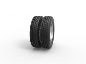 Rear custom wheel of semi truck Version 4 Scale 1 to 25 3D 프린트 모델