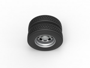 Rear custom wheel of semi truck Version 4 Scale 1 to 25 3D 프린트 모델