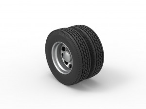 Rear custom wheel of semi truck Version 4 Scale 1 to 25 3D 프린트 모델