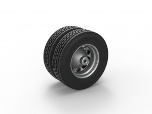 Rear custom wheel of semi truck Version 4 Scale 1 to 25 3D 프린트 모델