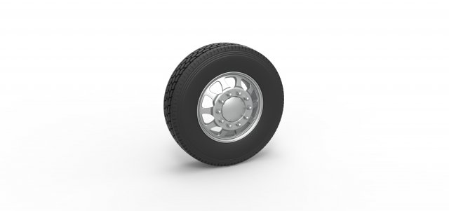 Front custom wheel of semi truck Version 5 Scale 1 to 25 3D-printmodel .c4d .max .obj .3ds .fbx .stl .blend 