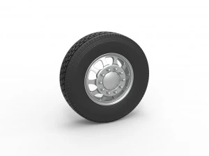 Ruota anteriore personalizzata del semirimorchio Versione 5 Scala da 1 a 25 Modello di stampa 3D