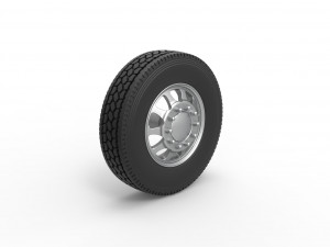 Front custom wheel of semi truck Version 5 Scale 1 to 25 3D-printmodel