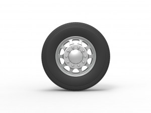 Front custom wheel of semi truck Version 5 Scale 1 to 25 3D-printmodel
