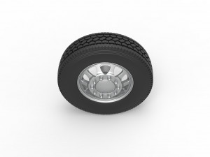 Front custom wheel of semi truck Version 5 Scale 1 to 25 3D-printmodel