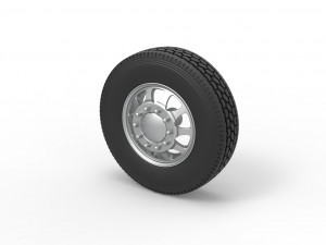 Front custom wheel of semi truck Version 5 Scale 1 to 25 3D-printmodel