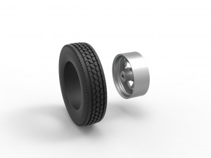 Front custom wheel of semi truck Version 5 Scale 1 to 25 3D-printmodel