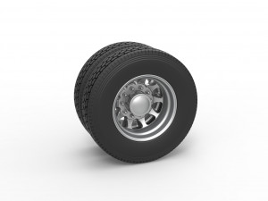 Rear custom wheel of semi truck Version 5 Scale 1 to 25 3D प्रिंट मॉडल