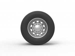 Rear custom wheel of semi truck Version 5 Scale 1 to 25 3D Print Model