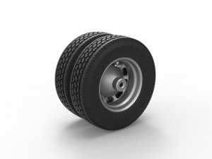 Rear custom wheel of semi truck Version 5 Scale 1 to 25 3D Print Model