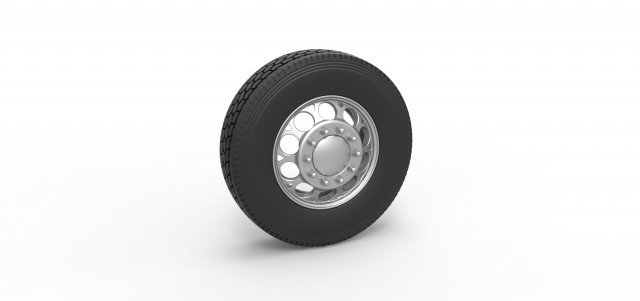 Front custom wheel of semi truck Version 6 Scale 1 to 25 Modelo de Impressão 3D .c4d .max .obj .3ds .fbx .stl .blend 