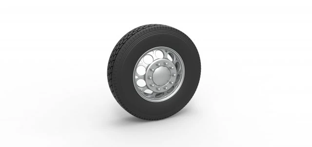 Front custom wheel of semi truck Version 6 Scale 1 to 25 3D Print Model .c4d .max .obj .3ds .fbx .stl .blend 