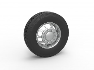 Front custom wheel of semi truck Version 6 Scale 1 to 25 3D Print Model