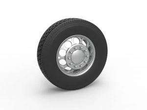 Ruota anteriore personalizzata del semirimorchio Versione 6 Scala da 1 a 25 Modello di stampa 3D