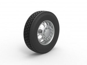 Front custom wheel of semi truck Version 6 Scale 1 to 25 Modelo de Impressão 3D