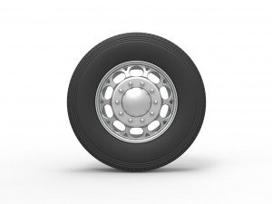 Front custom wheel of semi truck Version 6 Scale 1 to 25 Modelo de Impressão 3D