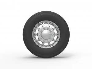 Front custom wheel of semi truck Version 6 Scale 1 to 25 3D Print Model