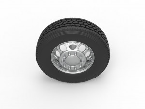 Front custom wheel of semi truck Version 6 Scale 1 to 25 Modelo de Impressão 3D
