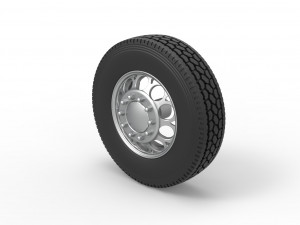 Front custom wheel of semi truck Version 6 Scale 1 to 25 Modelo de Impressão 3D
