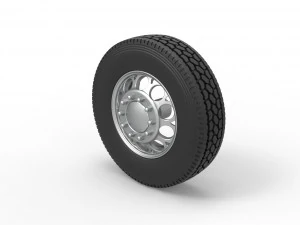 Front custom wheel of semi truck Version 6 Scale 1 to 25 3D Print Model