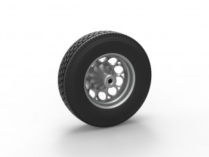 Front custom wheel of semi truck Version 6 Scale 1 to 25 Modelo de Impressão 3D