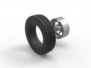 Front custom wheel of semi truck Version 6 Scale 1 to 25 Modelo de Impressão 3D