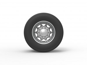 Rear custom wheel of semi truck Version 6 Scale 1 to 25 3D 打印模型