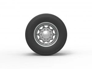 Rear custom wheel of semi truck Version 6 Scale 1 to 25 3D Print Model