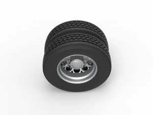 Rear custom wheel of semi truck Version 6 Scale 1 to 25 3D Print Model