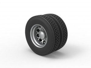 Rear custom wheel of semi truck Version 6 Scale 1 to 25 3D 打印模型