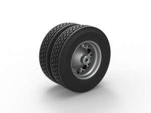 Rear custom wheel of semi truck Version 6 Scale 1 to 25 3D 打印模型