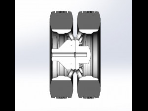 Rear custom wheel of semi truck Version 6 Scale 1 to 25 3D 打印模型