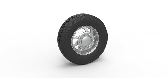 Front custom wheel of semi truck Version 7 Scale 1 to 25 3D Принт Модель .c4d .max .obj .3ds .fbx .stl .blend 
