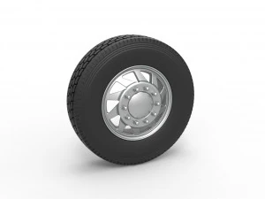 Ruota anteriore personalizzata del semirimorchio Versione 7 Scala da 1 a 25 Modello di stampa 3D