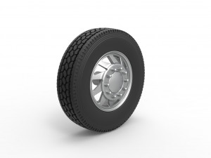 Front custom wheel of semi truck Version 7 Scale 1 to 25 3D Принт Модель