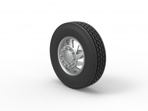 Front custom wheel of semi truck Version 7 Scale 1 to 25 3D Принт Модель